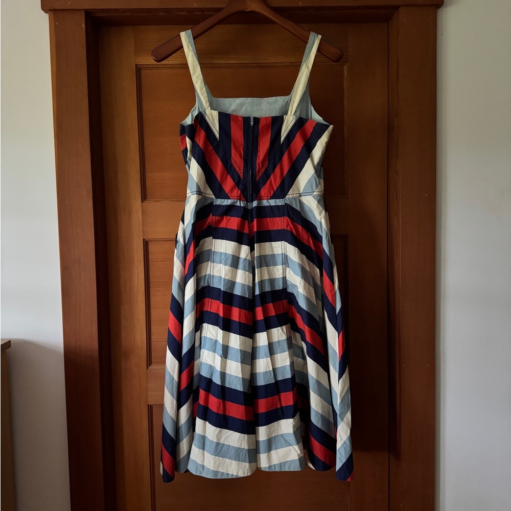 Rare Vintage Anthropologie Maeve Chevron Dress, EUC, 10 - Picture 2 of 9